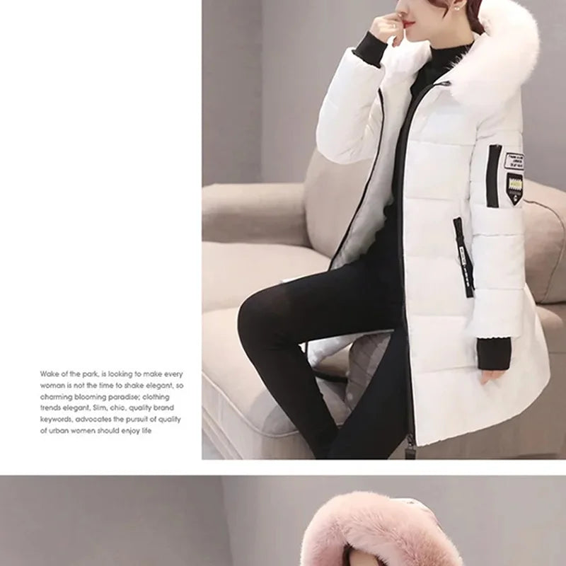 Elegant Fur-Collar Winter Parka