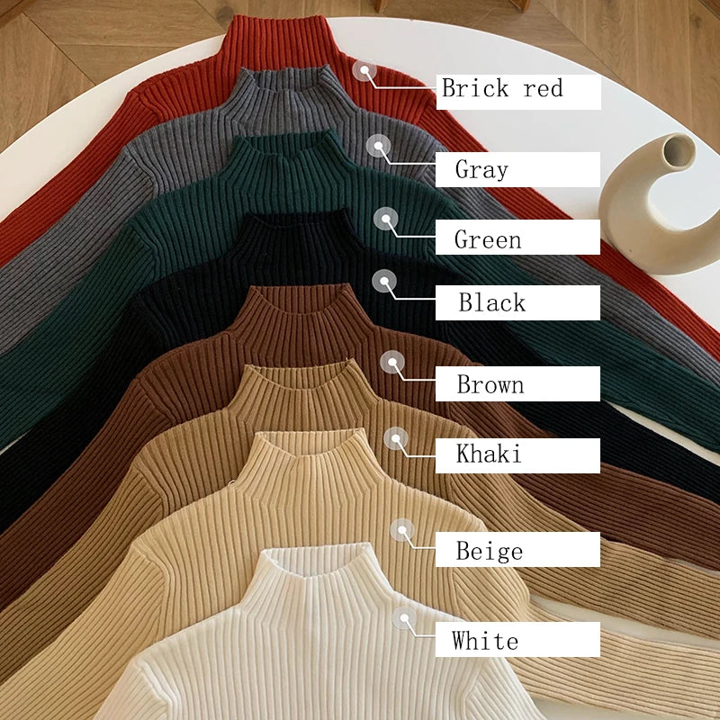 Elegant Solid Basic Knitted Tops Women