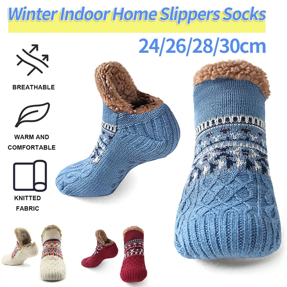 Winter Warm Knit Slipper Socks - Non-Slip