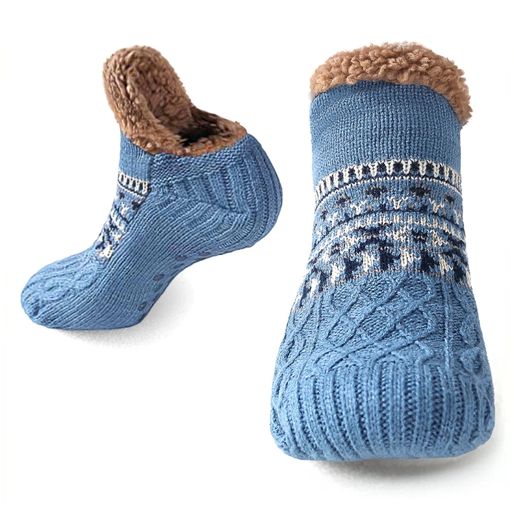 Winter Warm Knit Slipper Socks - Non-Slip