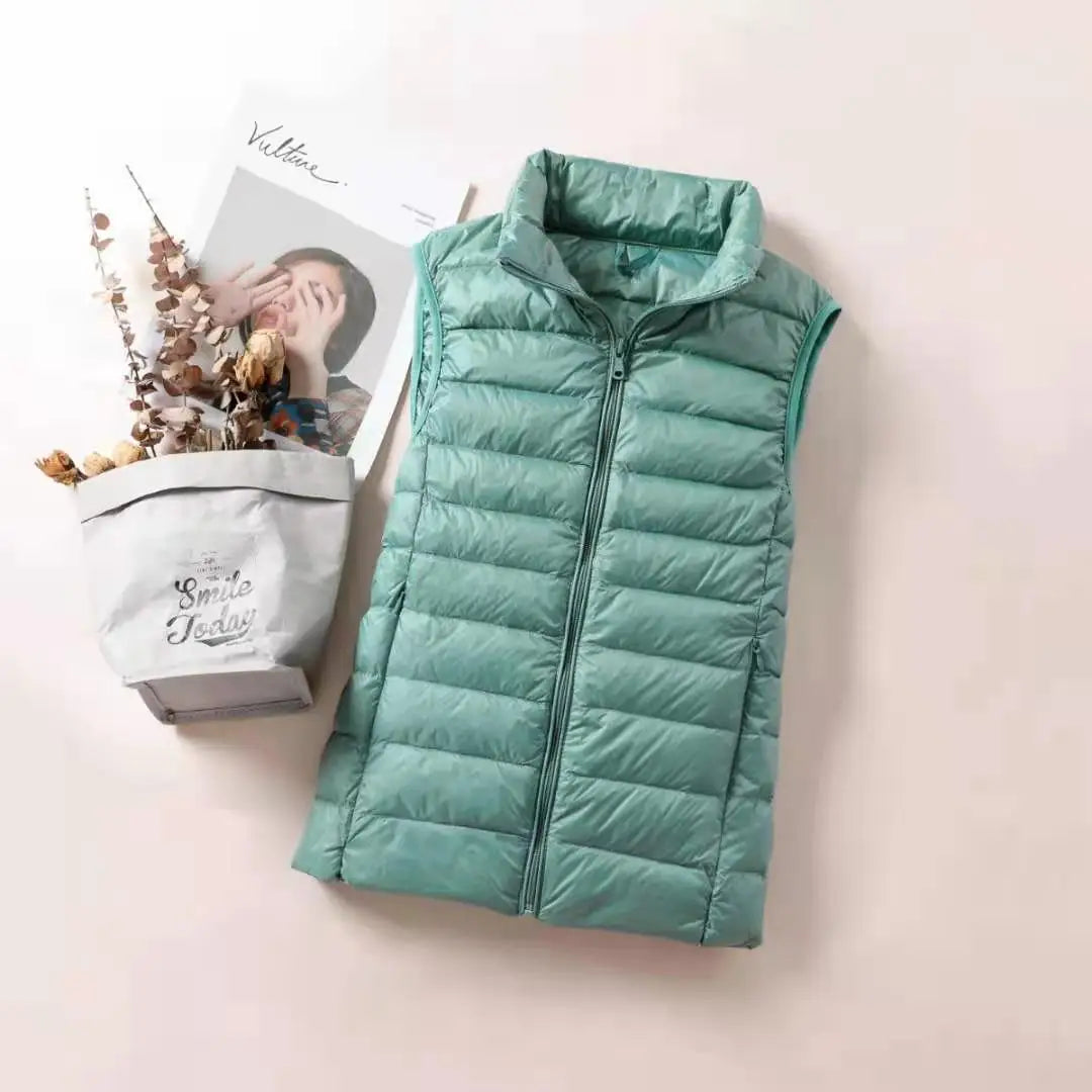 Ultra-Light Women’s Down Vest – Slim & Windproof Waistcoat