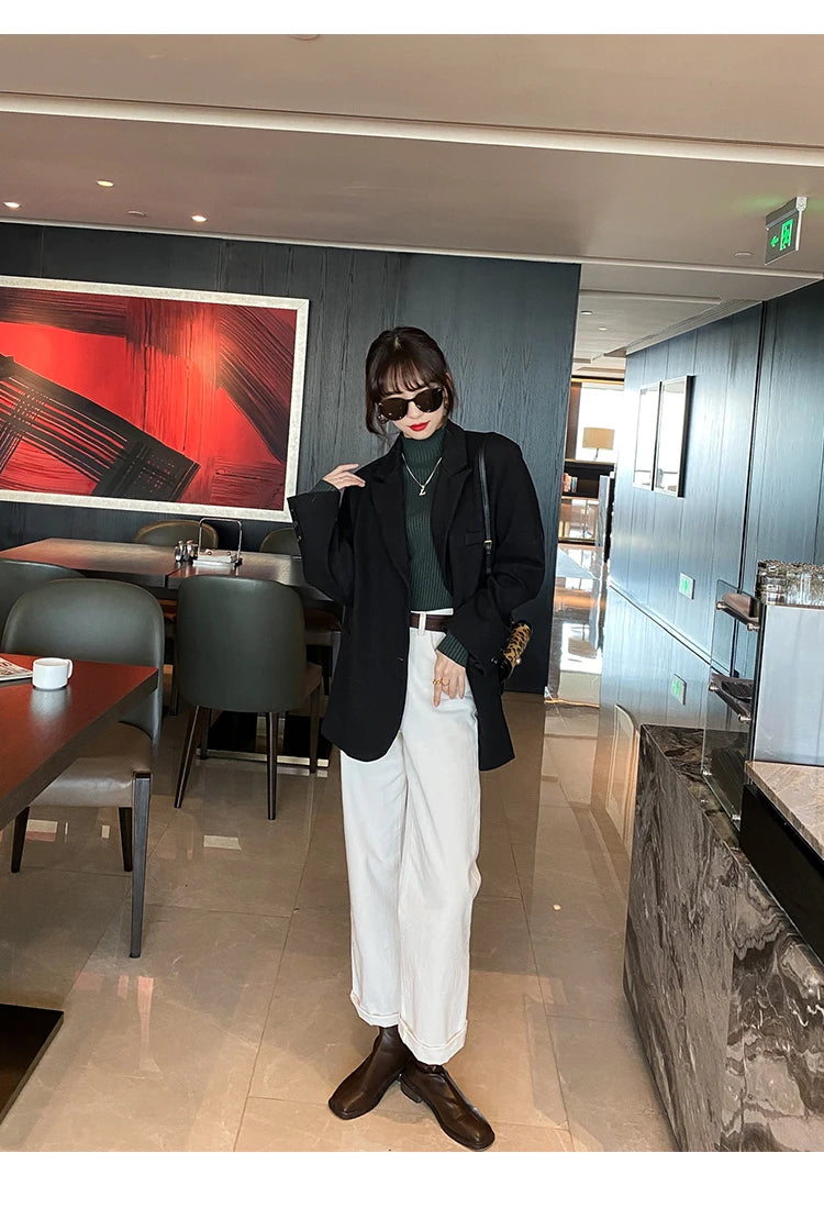 Elegant Solid Basic Knitted Tops Women