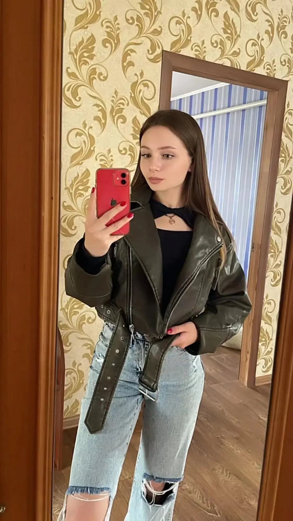 Female Retro Moto Jacket