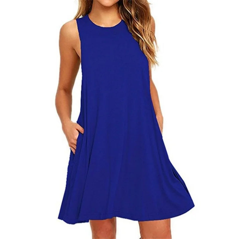 Women's Pleated Pocket T-Shirt Dress
