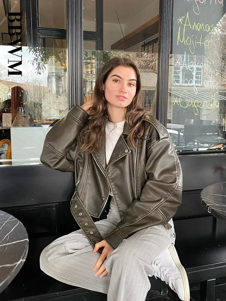 Female Retro Moto Jacket