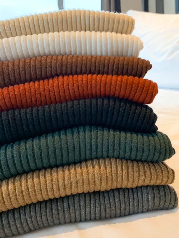 Elegant Solid Basic Knitted Tops Women