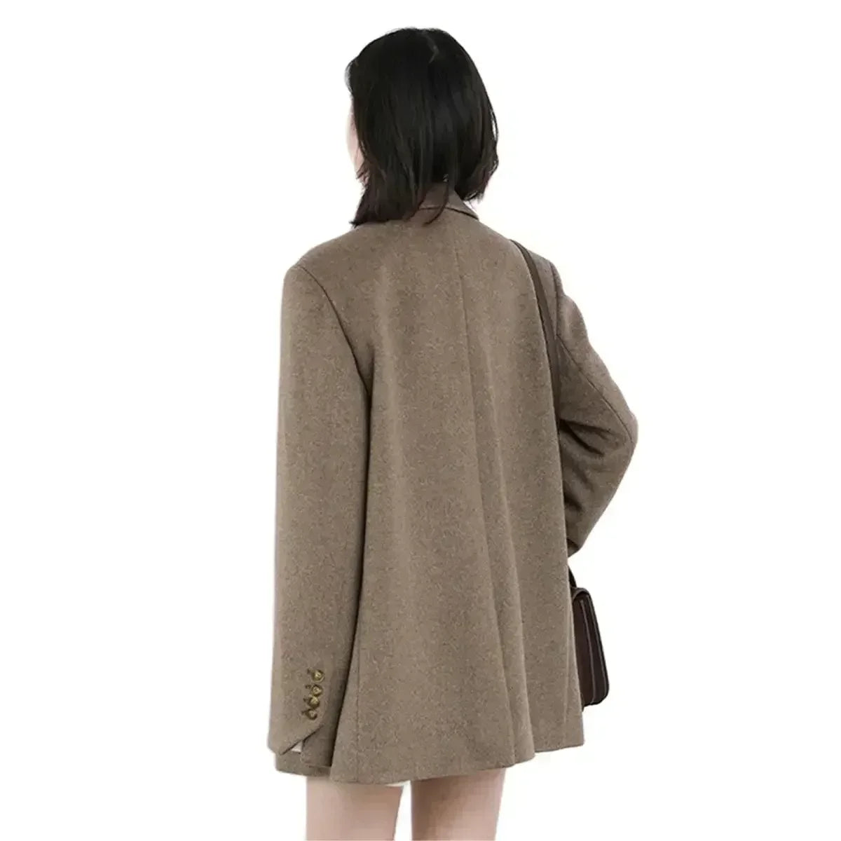 Thick Wool Blend Office Coat for Women