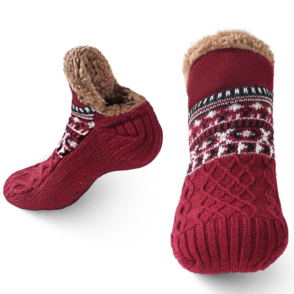 Winter Warm Knit Slipper Socks - Non-Slip