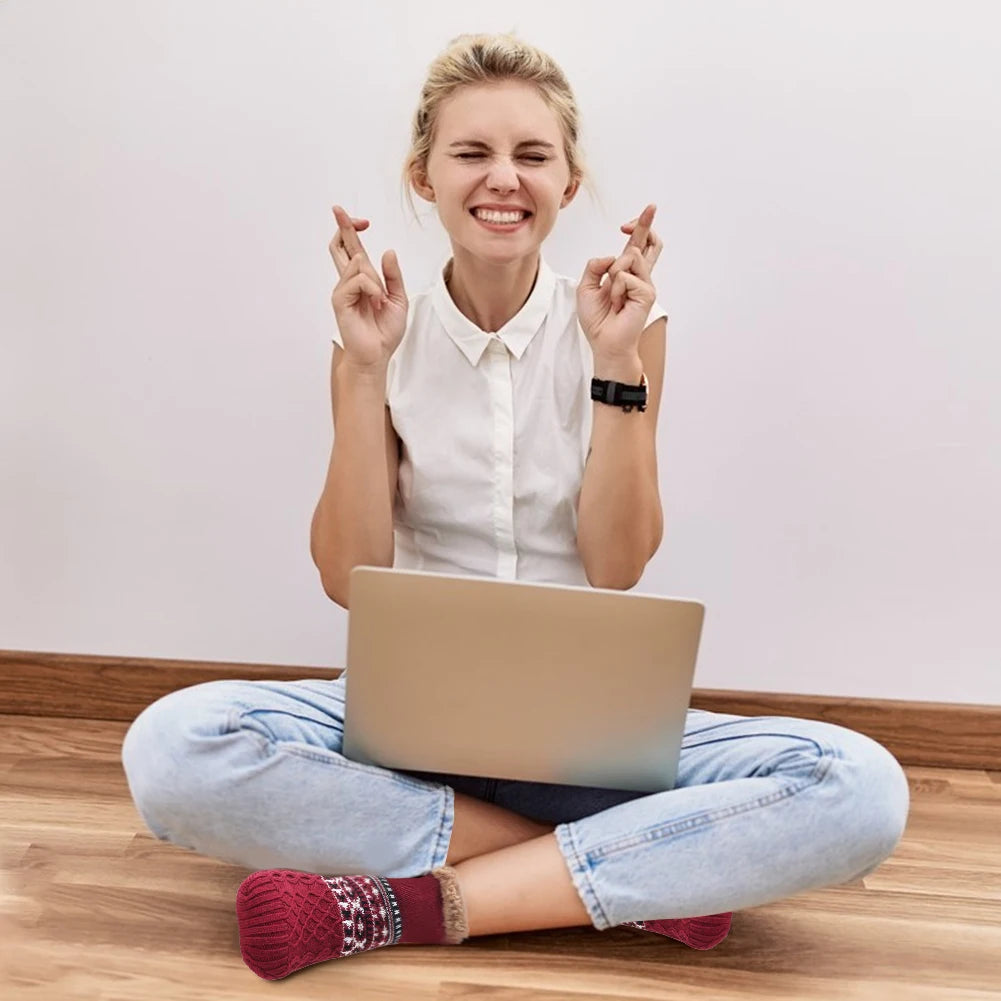 Winter Warm Knit Slipper Socks - Non-Slip