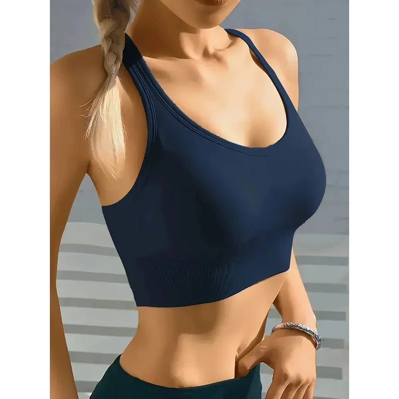 The Seamless Yoga Bra: Comfy Push-Up Tank (W4)