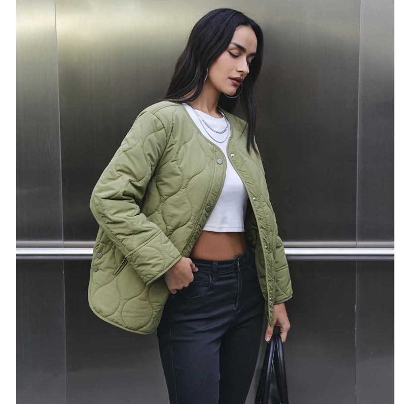 Black Quilted Jacket - Women's Coat