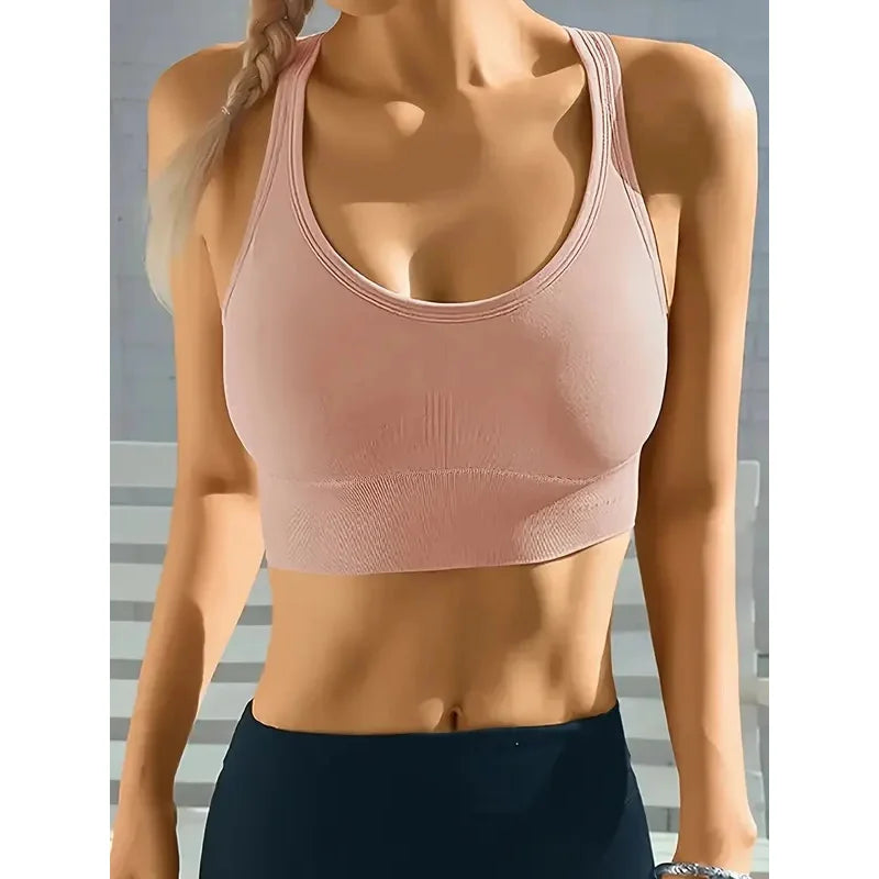 The Seamless Yoga Bra: Comfy Push-Up Tank (W4)