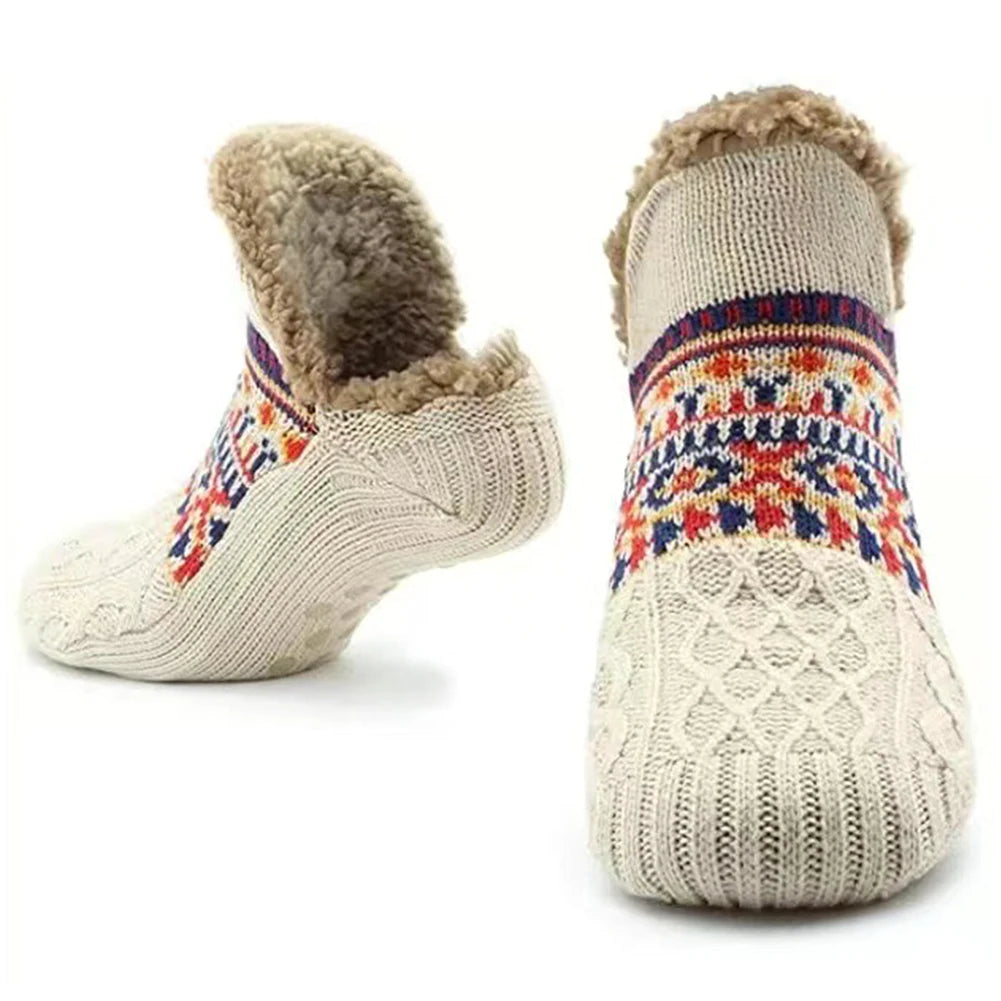 Winter Warm Knit Slipper Socks - Non-Slip