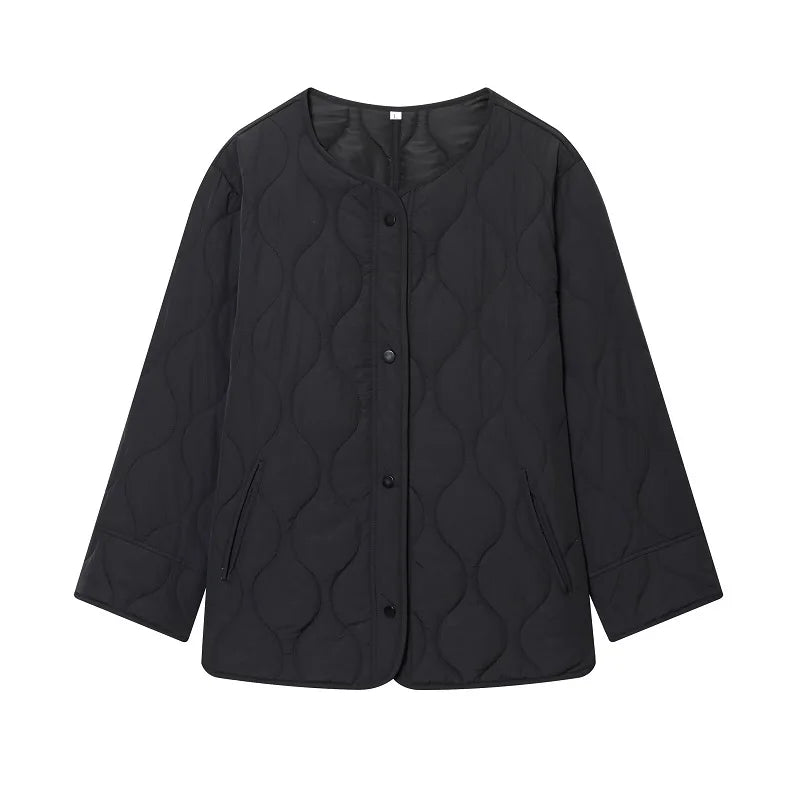 Black Quilted Jacket - Women's Coat