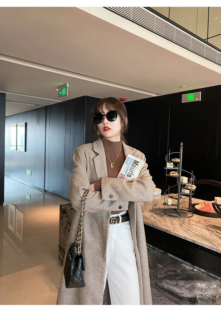 Elegant Solid Basic Knitted Tops Women