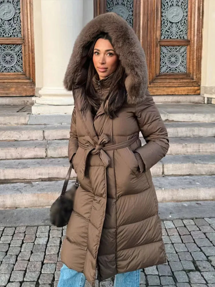 Luxury Fur-Collar Winter Parka for Women