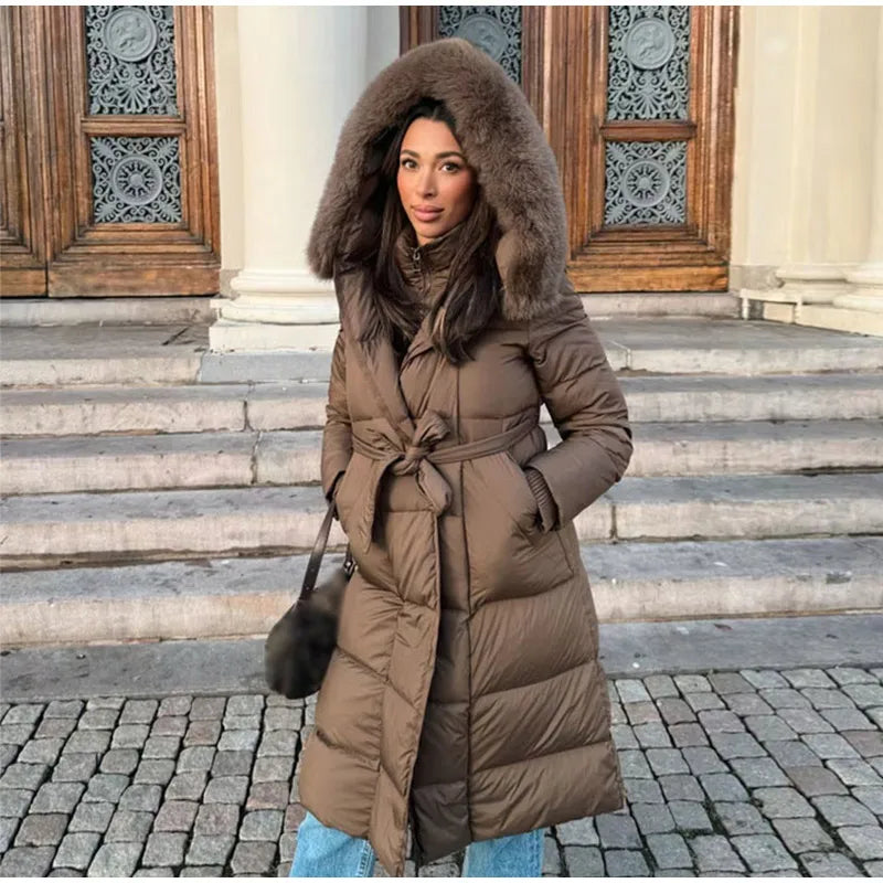 Luxury Fur-Collar Winter Parka for Women